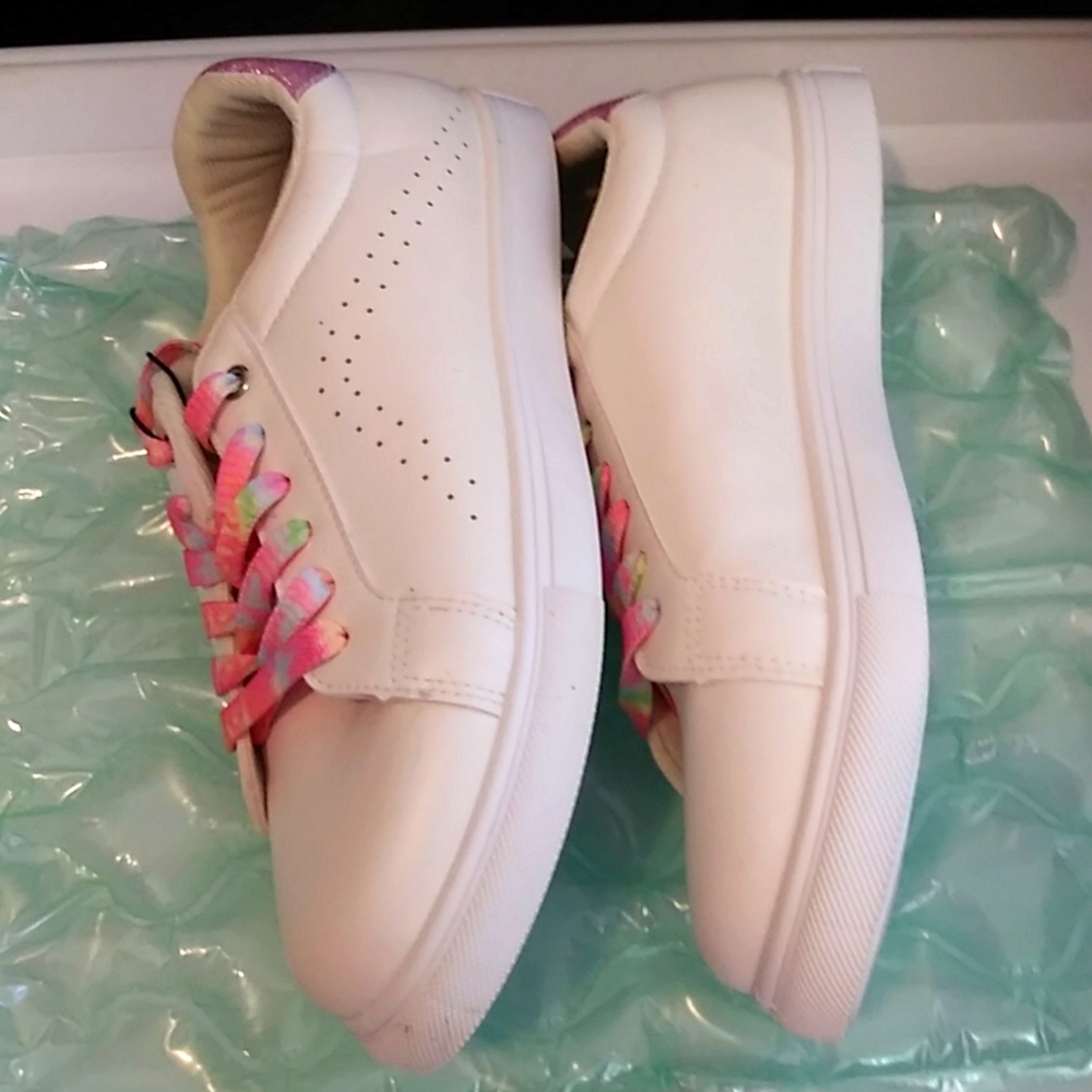Pop Comfort Fit Breezy Rainbow Lace Up Sneakers White Womens Size 10M - Picture 4 of 8